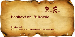 Moskovicz Rikarda névjegykártya